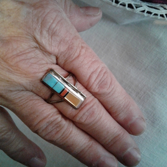 Vintage Native American Zuni Ring Size 9 1/4 - Picture 3 of 10